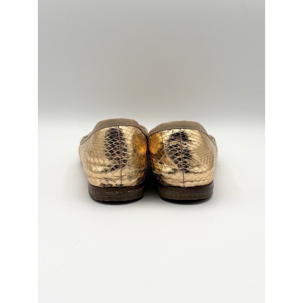 Christian Louboutin Gold Leather Square Toe Rosella Ballet Flats Size EU 36.5 - Picture 5 of 15